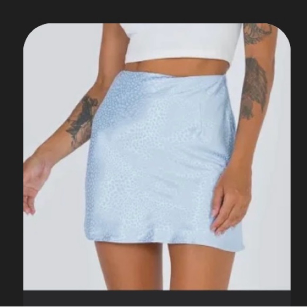 Princess Polly Blue Satin Mini Skirt